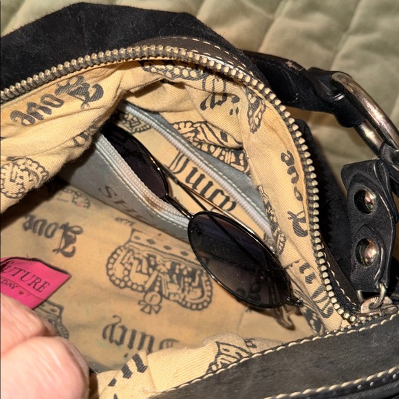 Juicy Couture Black Shoulder Bag with Heart Accent - Picture 5 of 7